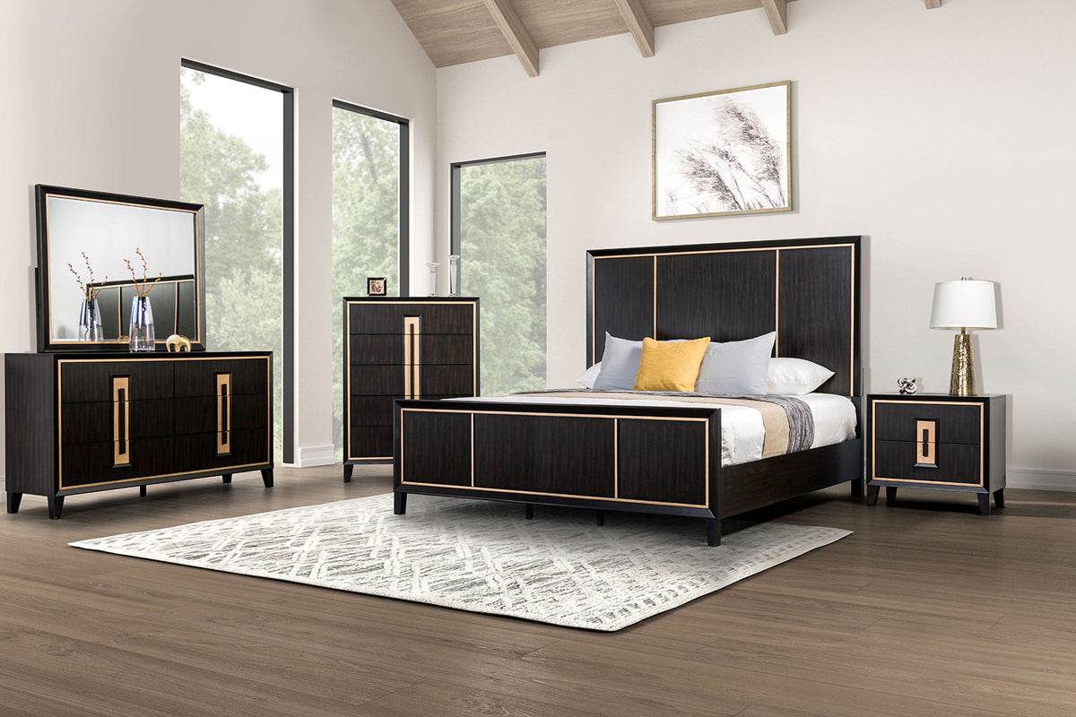 Kenyada Espresso Queen Panel Bed