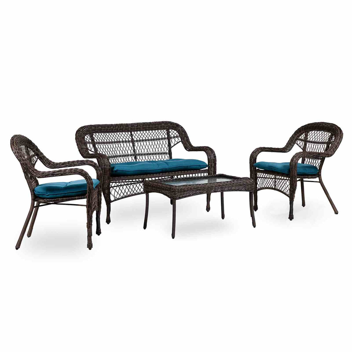 Oliveri Brown/Dark Teal 5 Pc. Outdoor Set