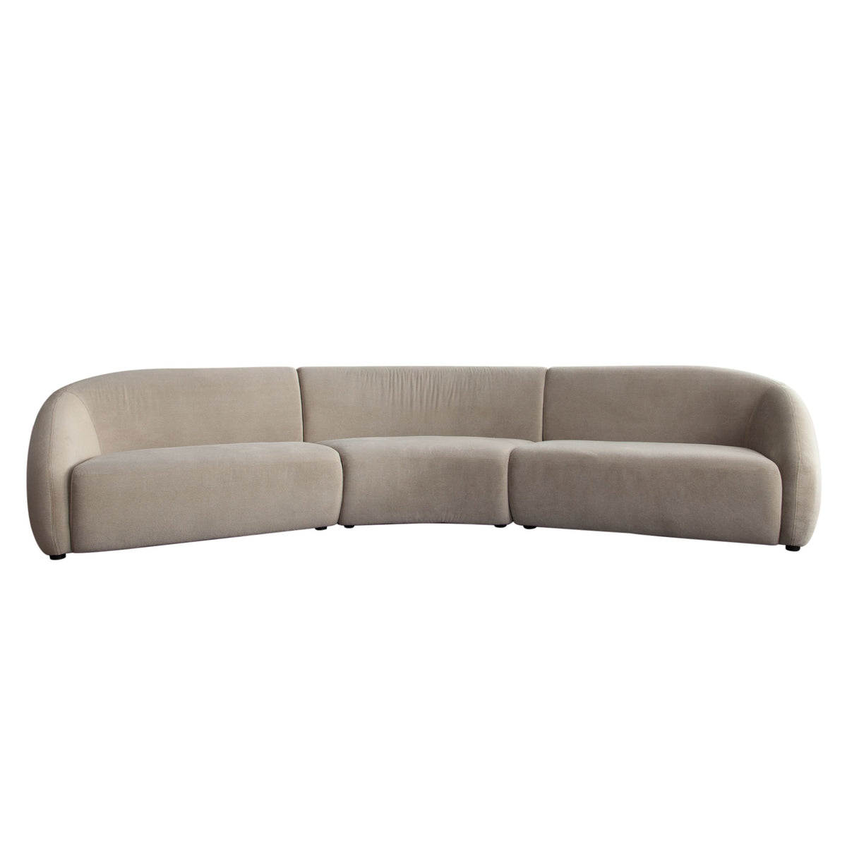 Lena 3PC Sectional in Fawn Faux Alpaca Fabric