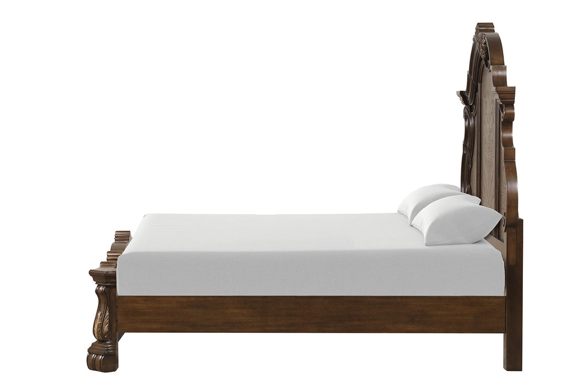 Leovanni Dark Brown Bombay King Bed