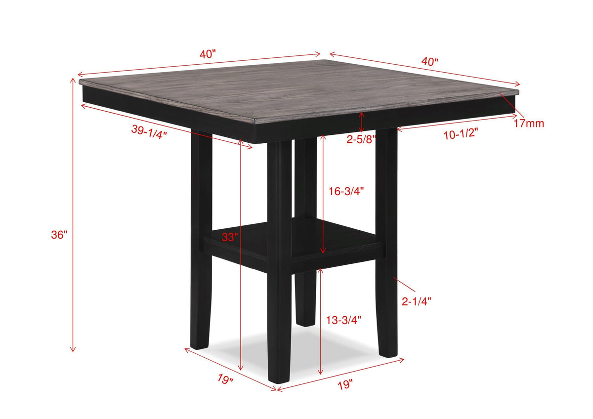 Lester Light Gray 5-Piece Counter Height Set