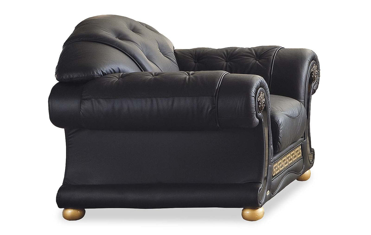 Apolo Black Italian Leather Chair