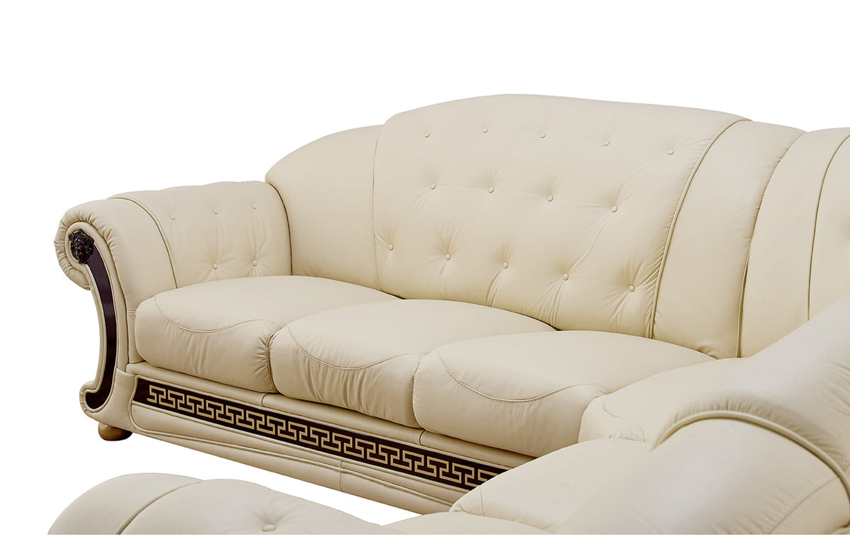 Apolo Ivory Italian Leather LAF Sectional