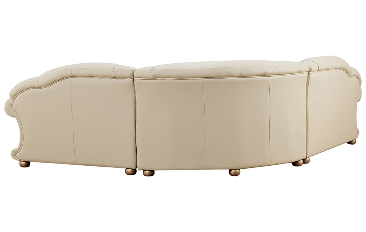 Apolo Ivory Italian Leather LAF Sectional