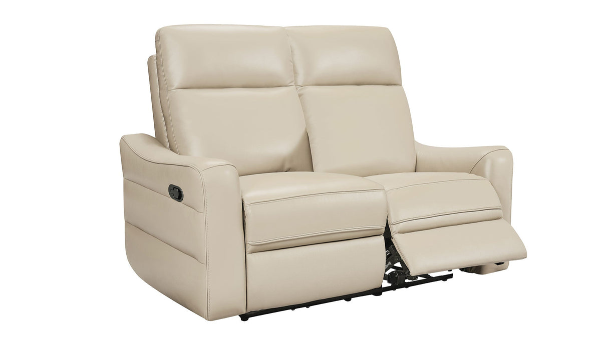 3517 Cream Top-grain Leather Reclining Loveseat