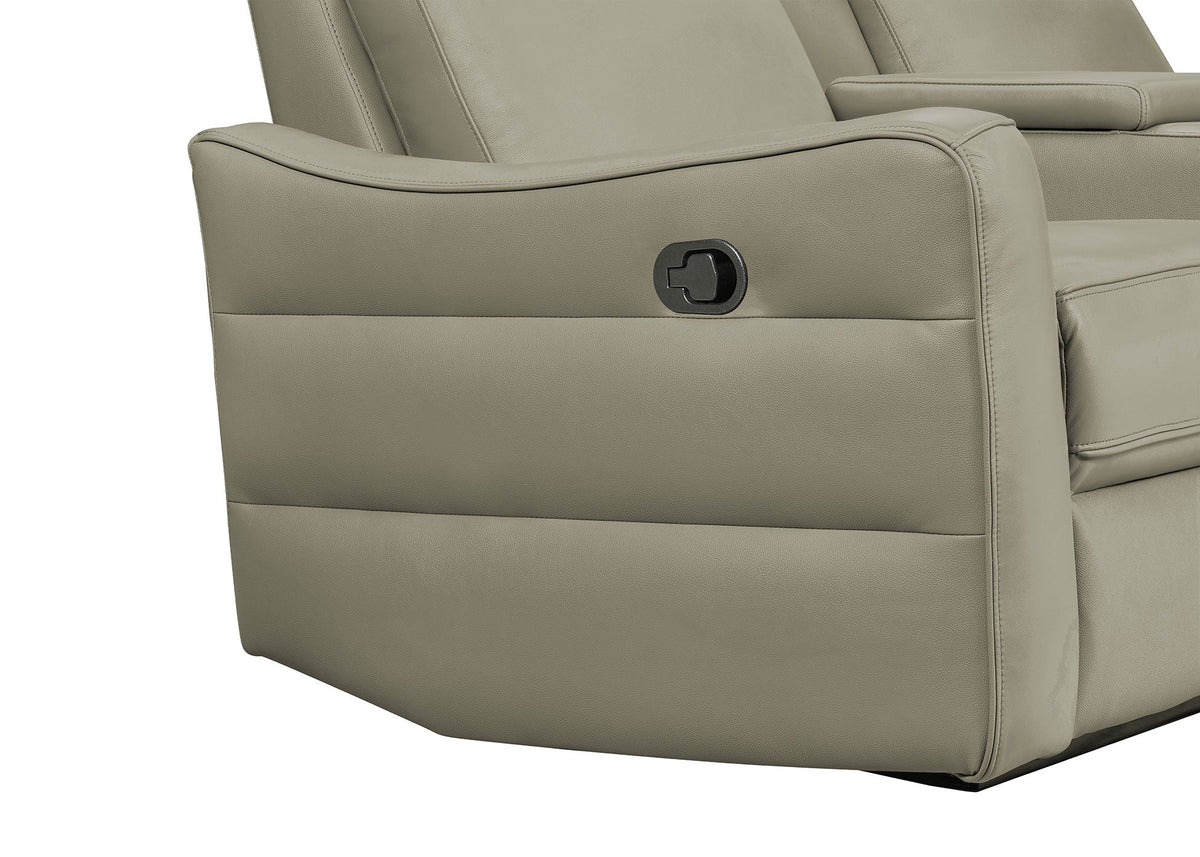 3517 Grey/Silver Top-grain Leather Reclining Sofa