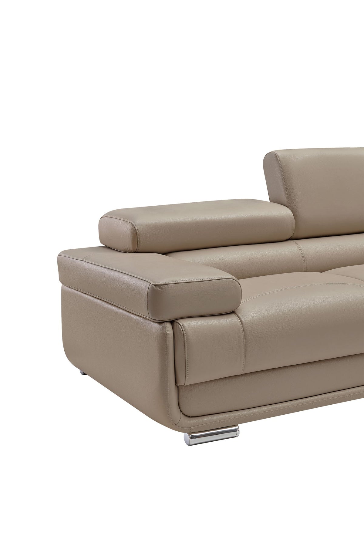 2119 Light Beige 4-Piece Top-Grain Leather Sectional