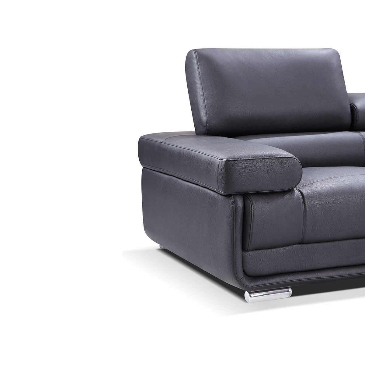 2119 Black 4-Piece Top-Grain Leather Sectional