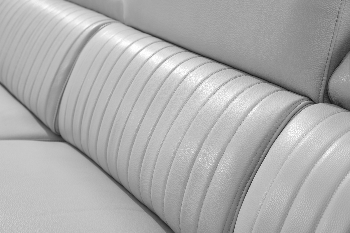 2787 Grey/Silver Top-grain Leather Power Reclining Sectional