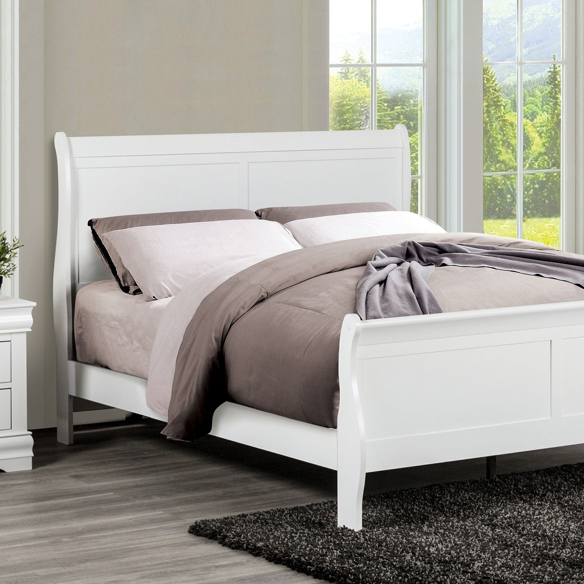 Louis Philippe White Twin Bed