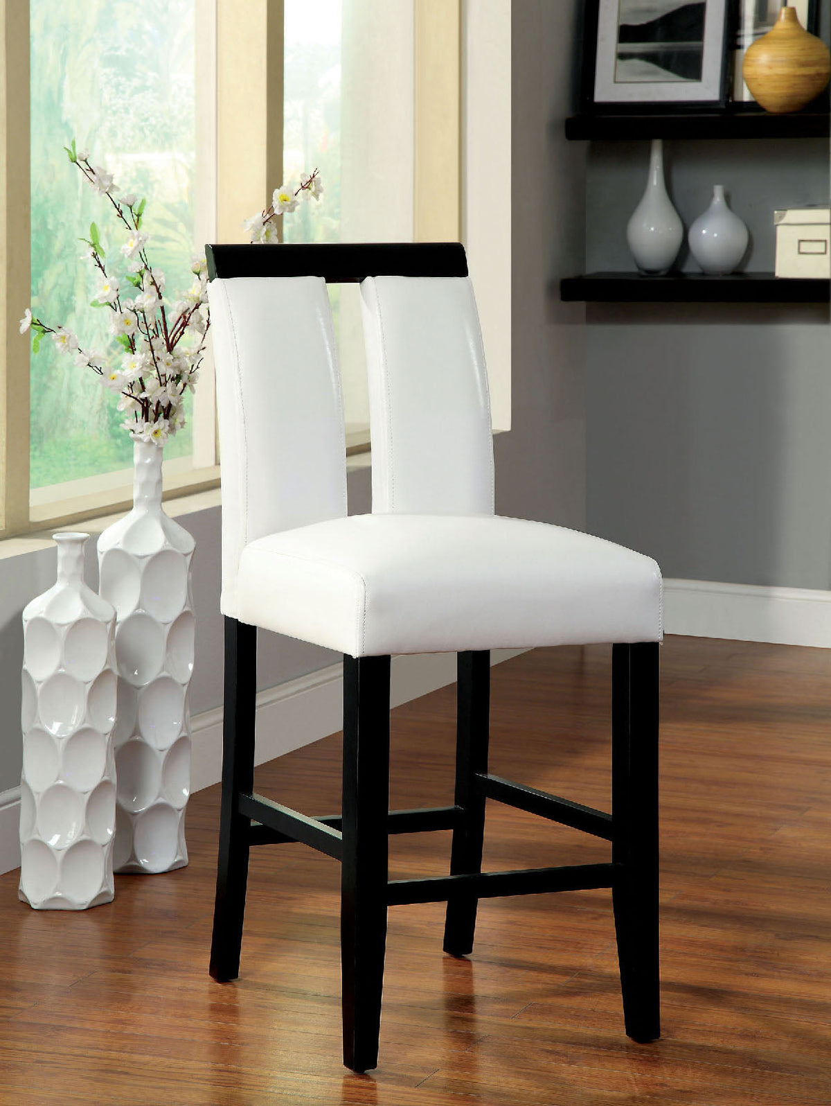 Luminar Black/White Counter Height Chair