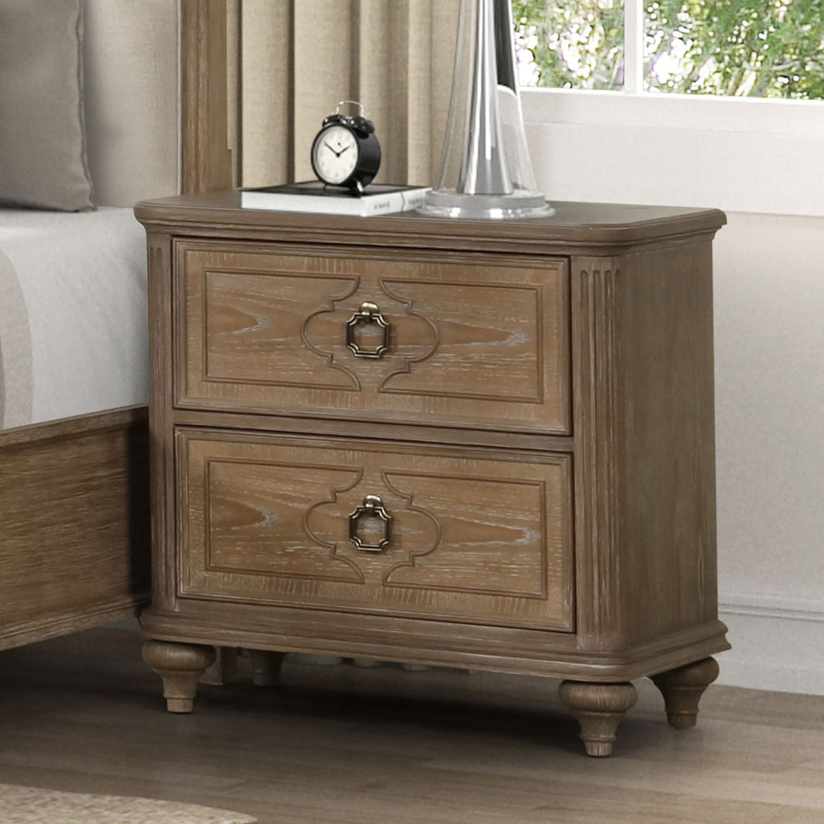 Lyris Rustic Oak Transitional Bedroom Set
