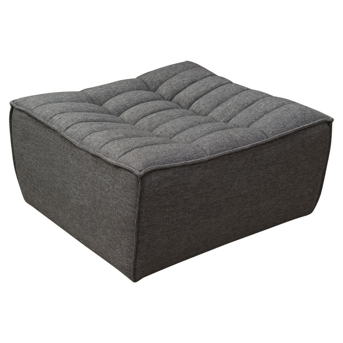 Marshall Scooped Seat Ottoman in Grey Fabric