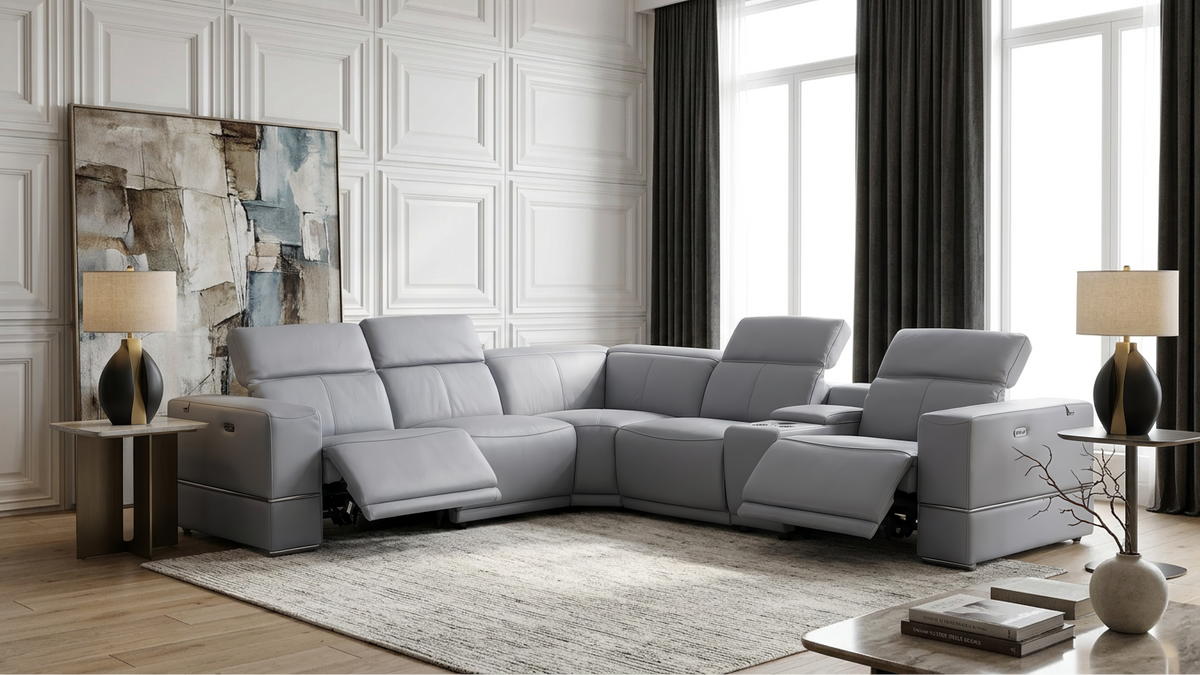 Franco Azure Power Reclining Sectional