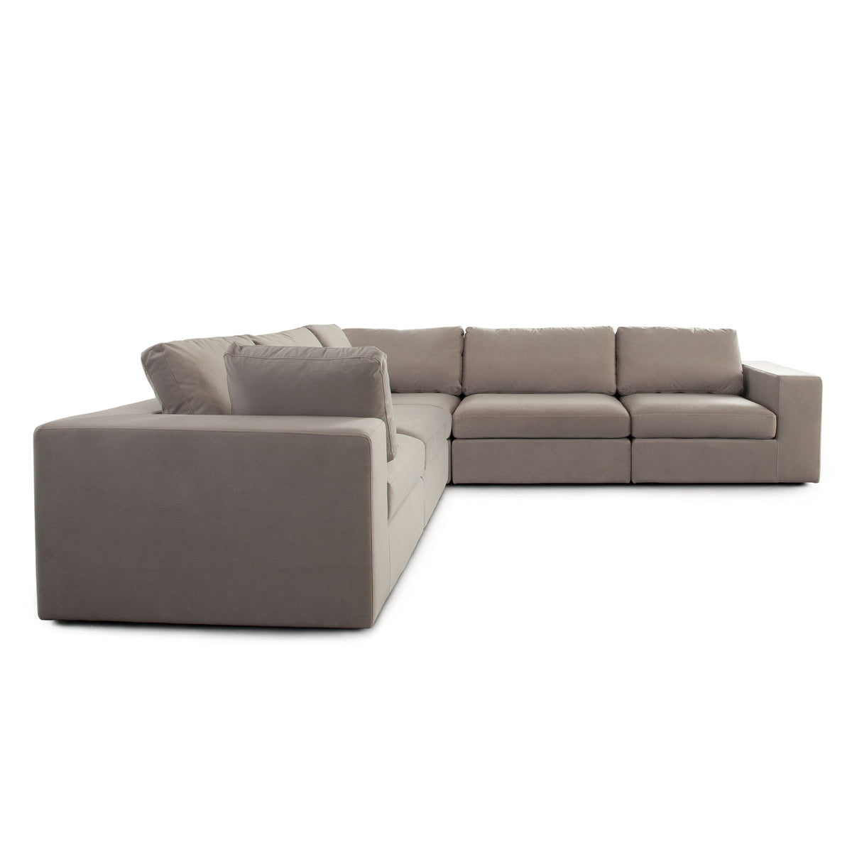 Muse 5PC Corner Sectional in Winter Mink Performance Velvet