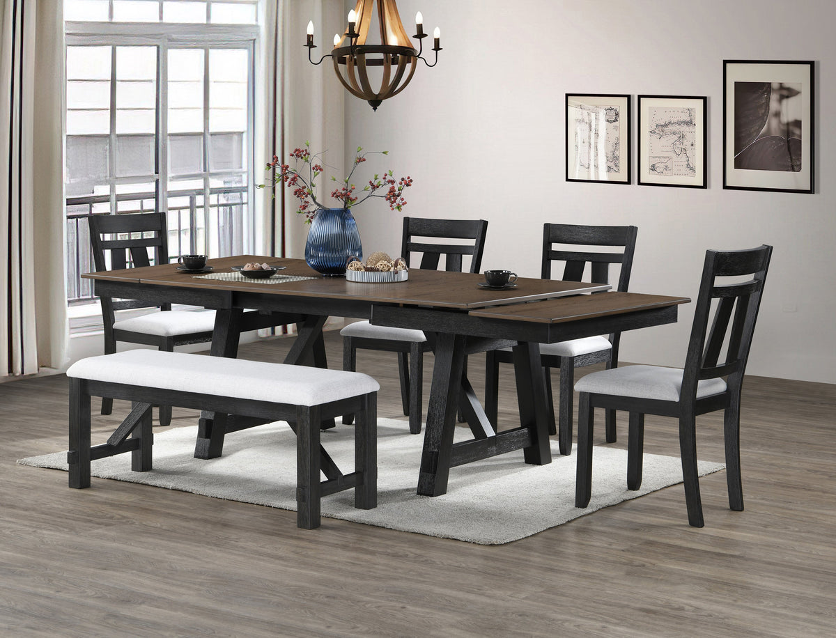 Maribelle Wheat Charcoal Extendable Dining Table