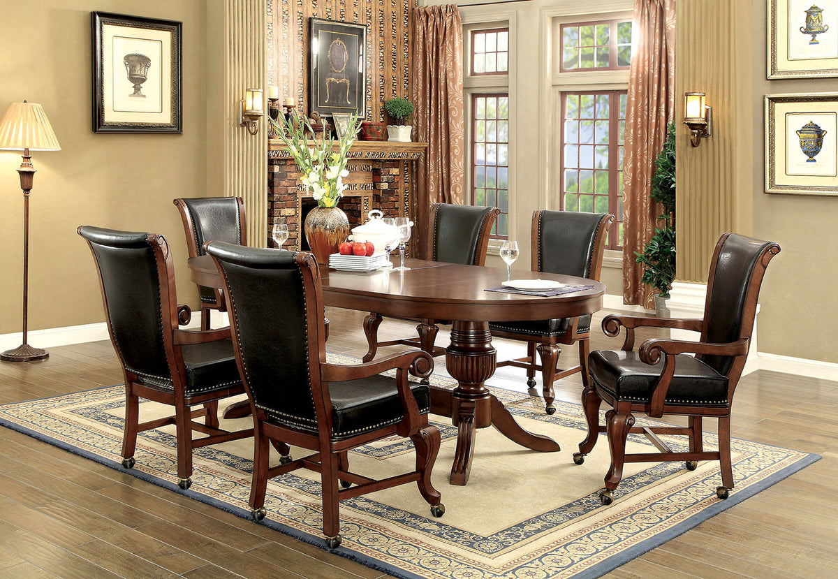 Melina Brown Cherry/Black Arm Chair
