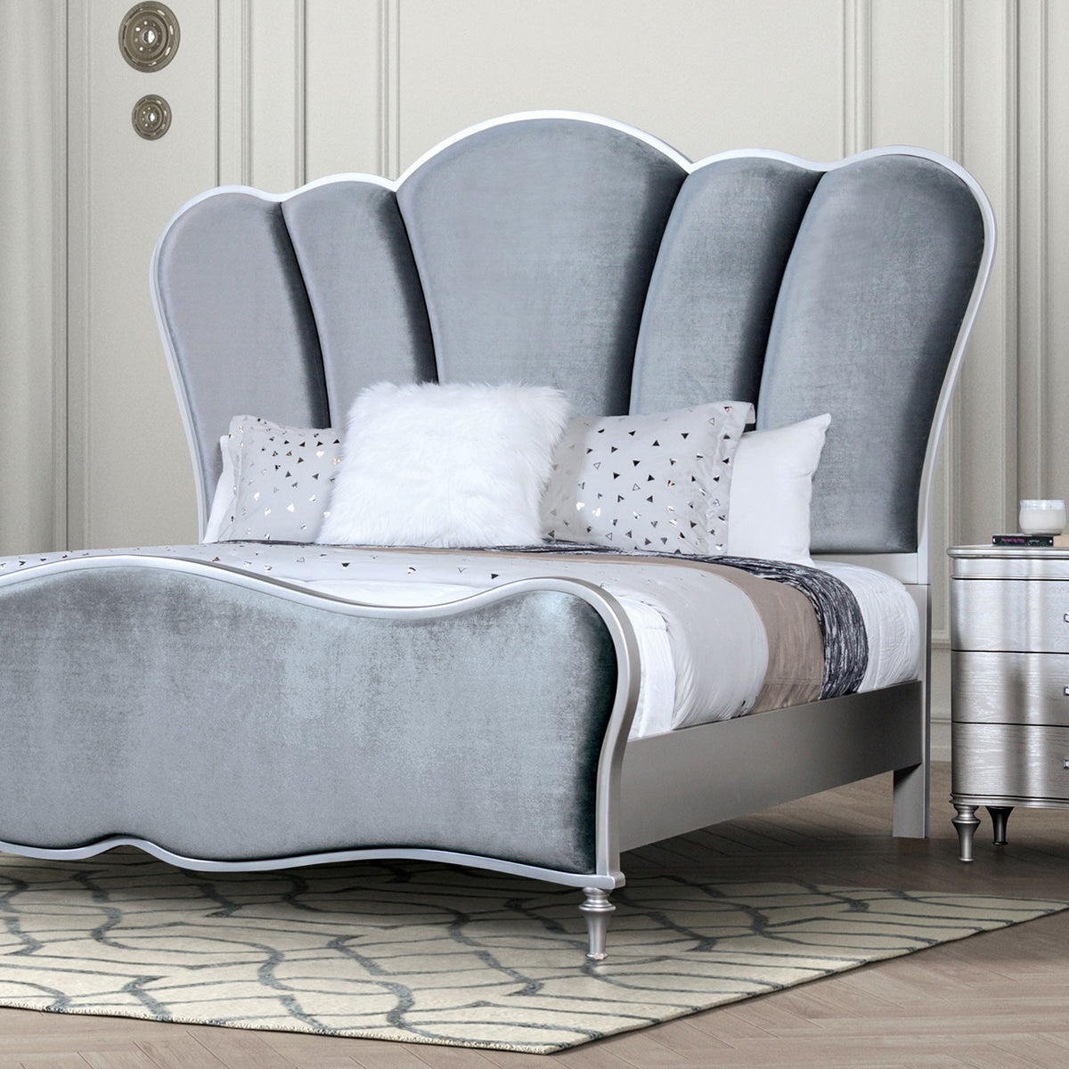 Melodi Parc Silver Glam Bedroom Set