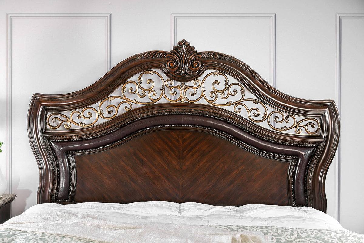 Menodora Brown Cherry Transitional Bedroom Set