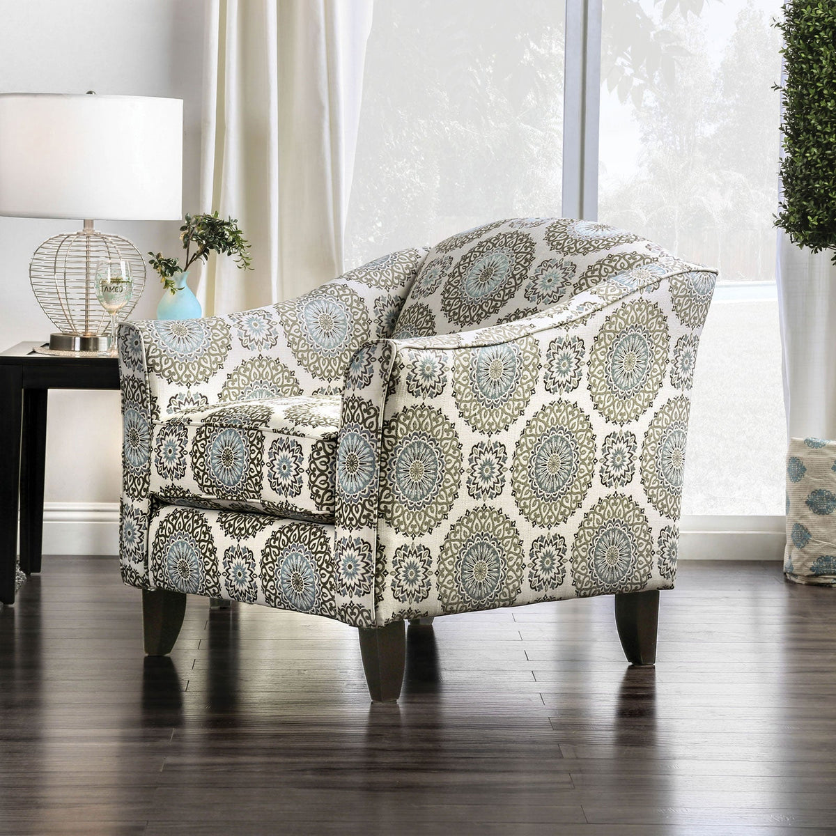 Misty Blue Gray Transitional Living Room Set