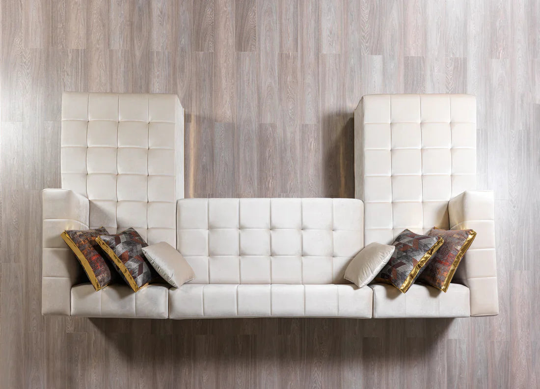 Elisha, double chaise light gray sectional