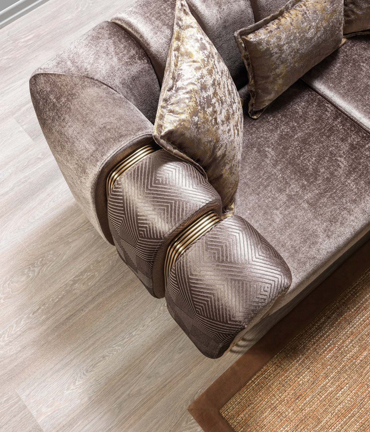 Santana Coffee Velvet Living Room Set