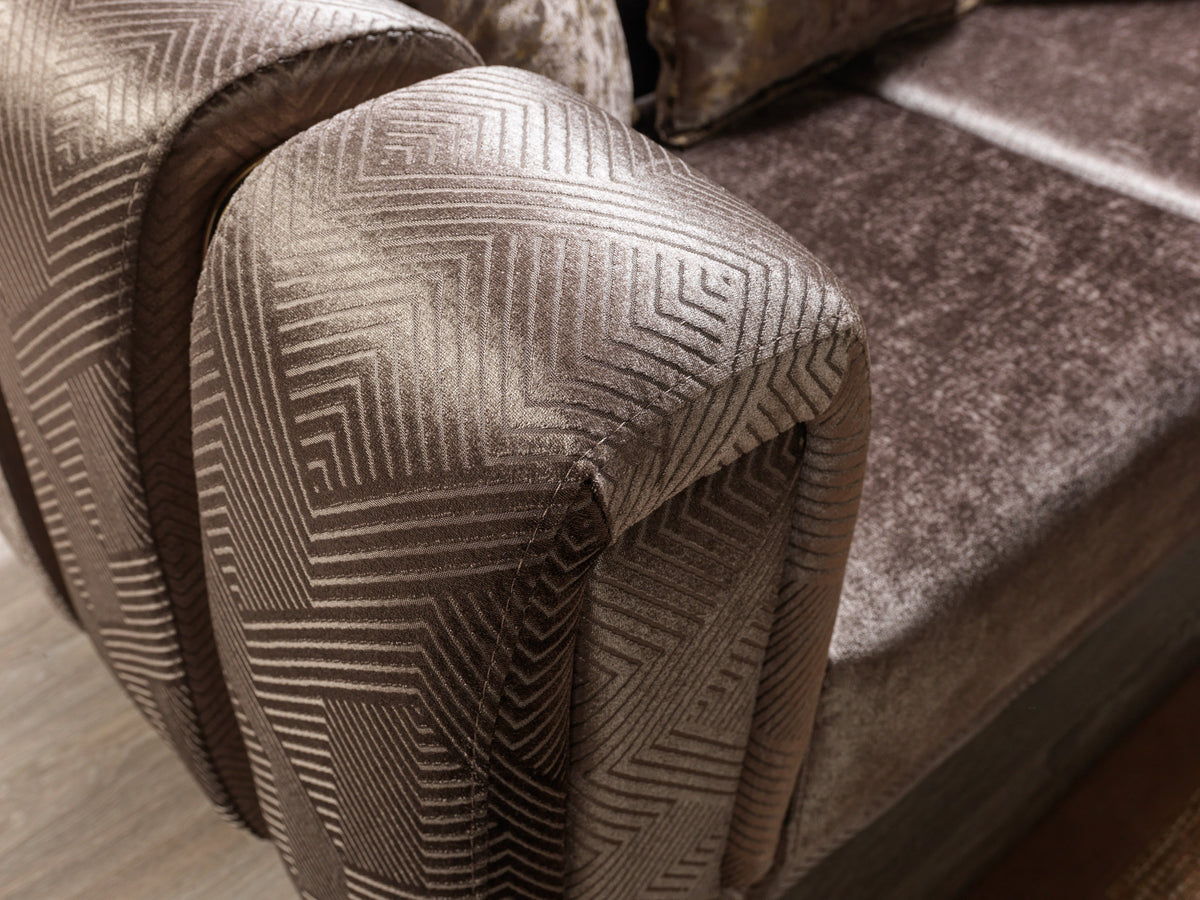 Santana Coffee Velvet Living Room Set