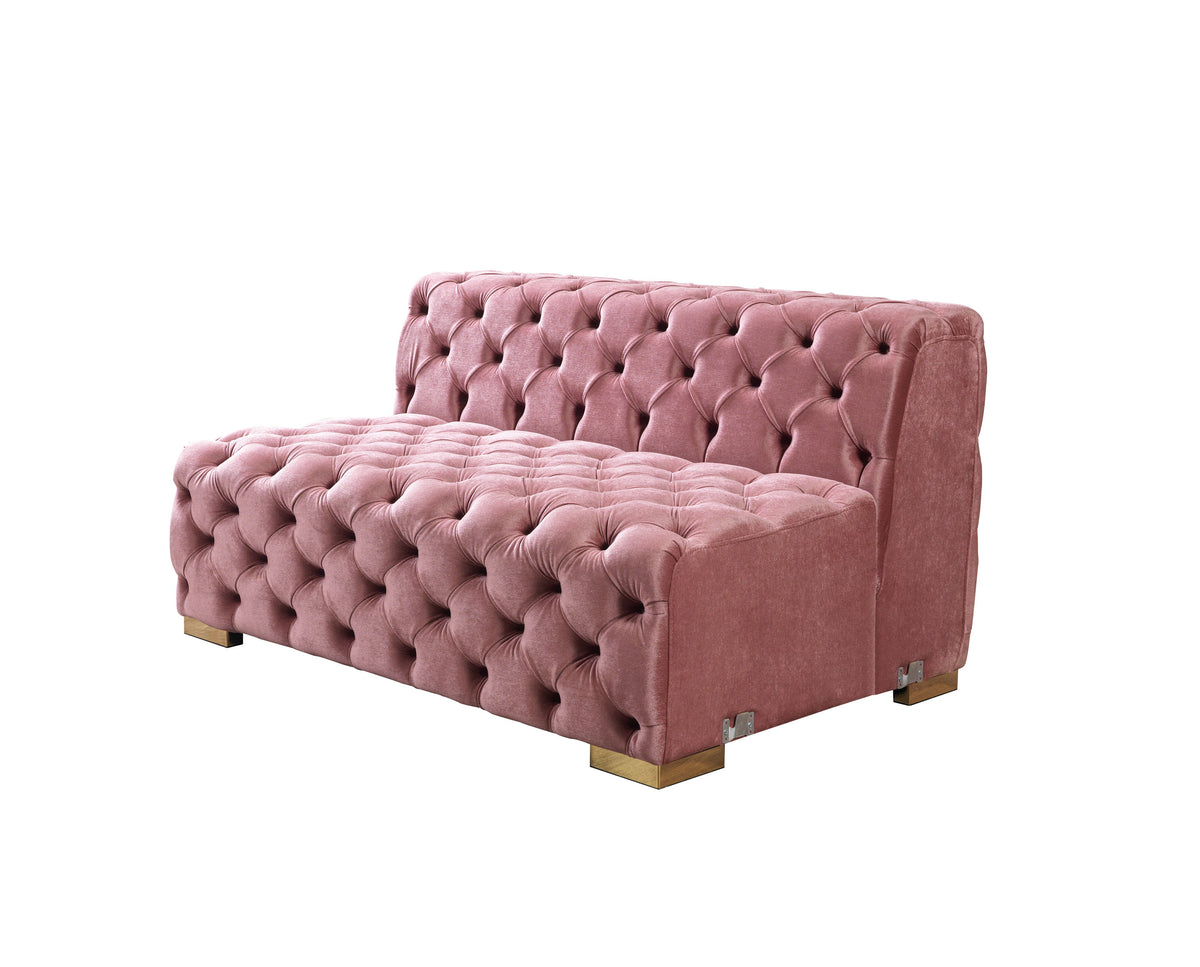 Majestic Blush Velvet Double Chaise Sectional