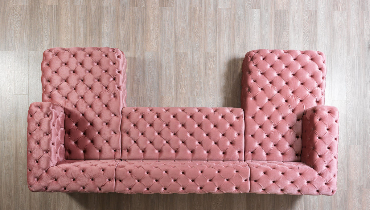 Majestic Blush Velvet Double Chaise Sectional