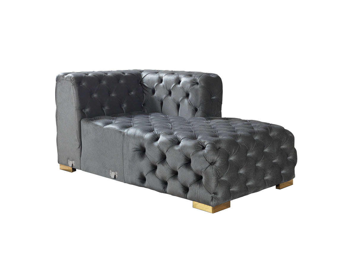 Majestic Sterling Velvet Double Chaise Sectional