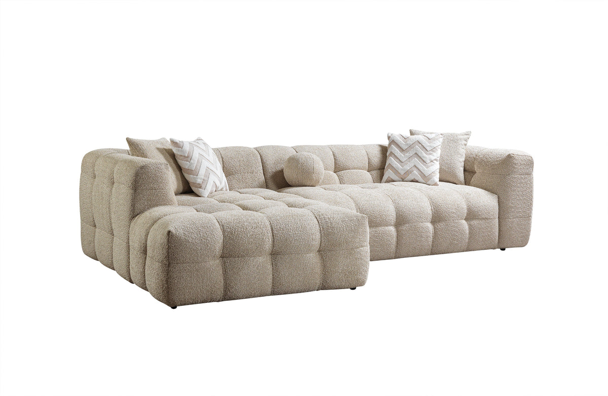 Ivy Sand Boucle LAF 110" Sectional