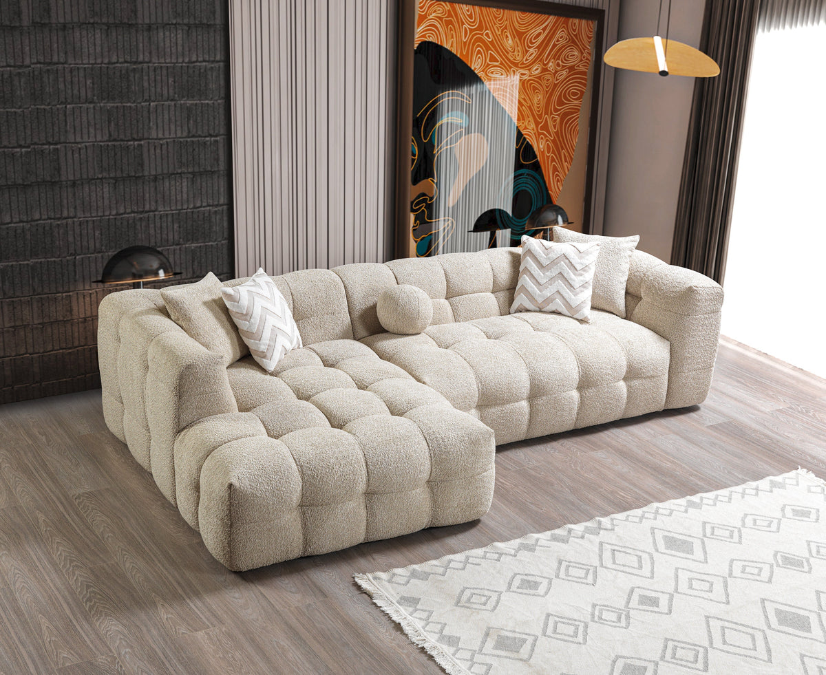 Ivy Sand Boucle LAF 110" Sectional