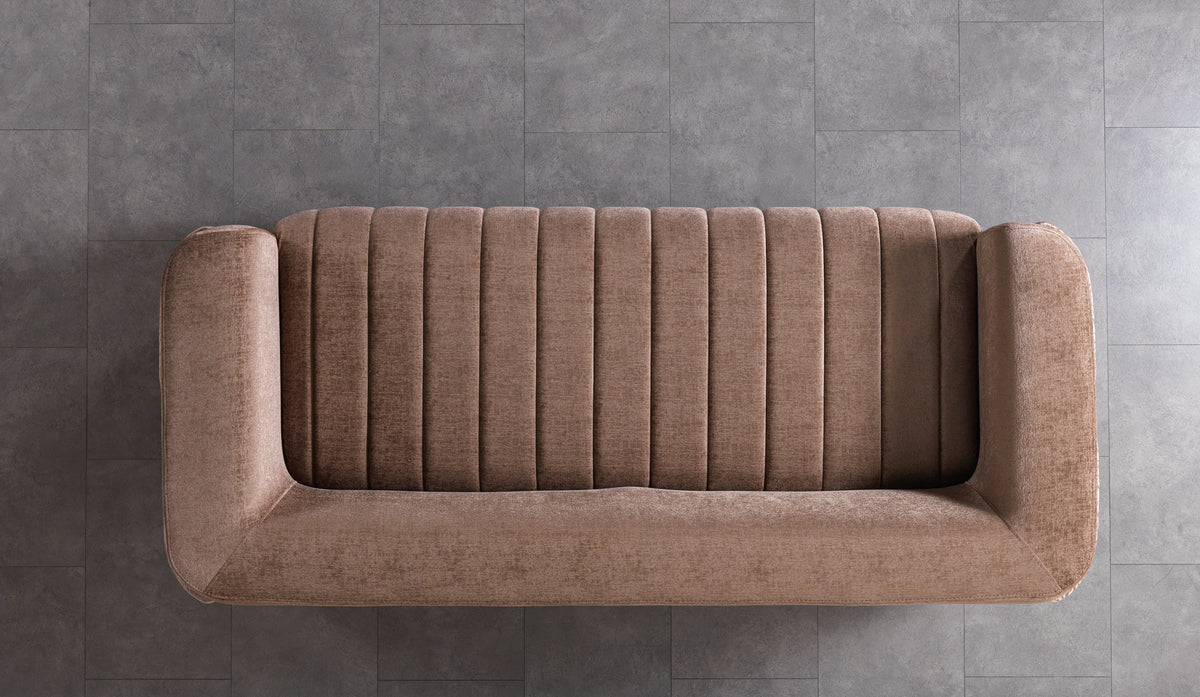 Carlina Coffee/Gold Velvet Sofa