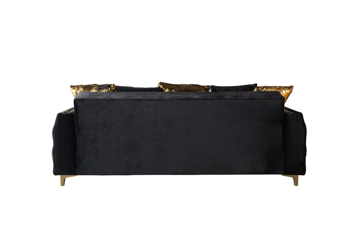 Florence Black Velvet Convertible Sofa