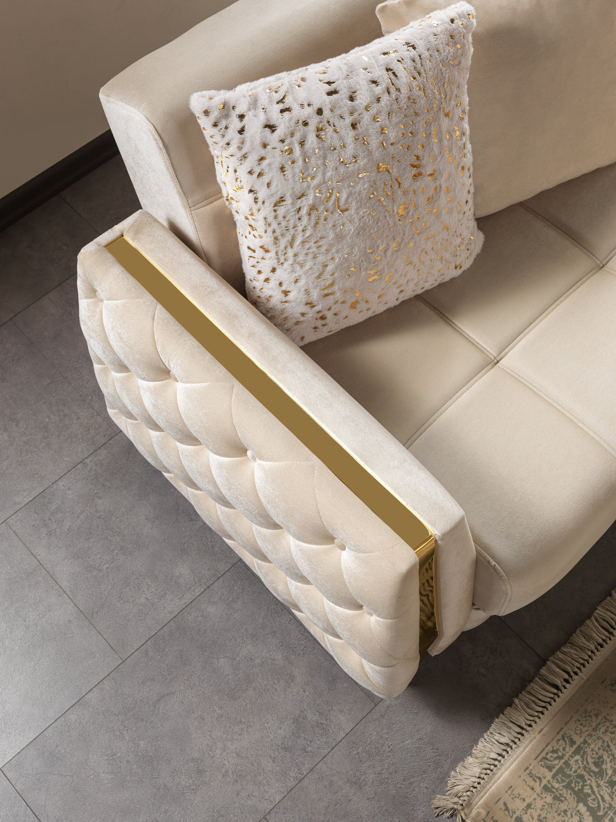 Florence Ivory Velvet Loveseat