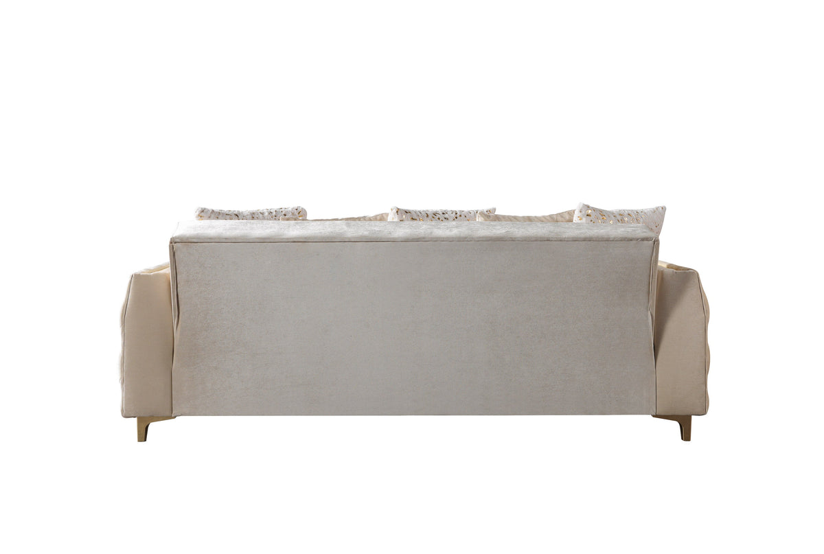 Florence Ivory Velvet Convertible Sofa