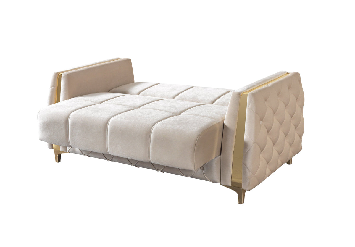 Florence Ivory Velvet Loveseat