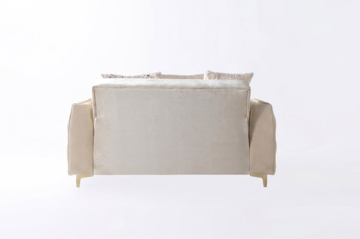 Florence Ivory Velvet Loveseat