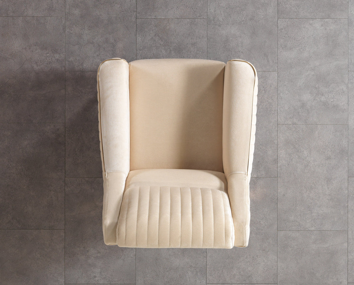 Sandra Ivory Velvet Accent Chair