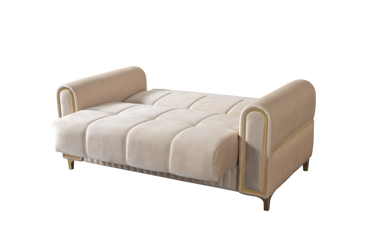 Sandra Ivory Velvet Loveseat