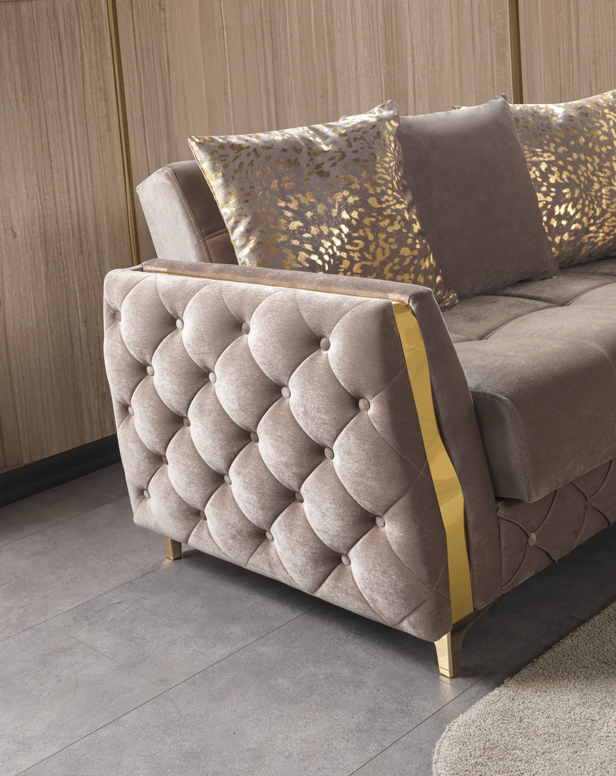 Florence Coffee Velvet Convertible Sofa