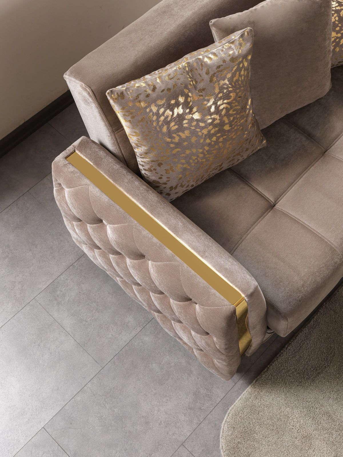 Florence Coffee Velvet Convertible Sofa