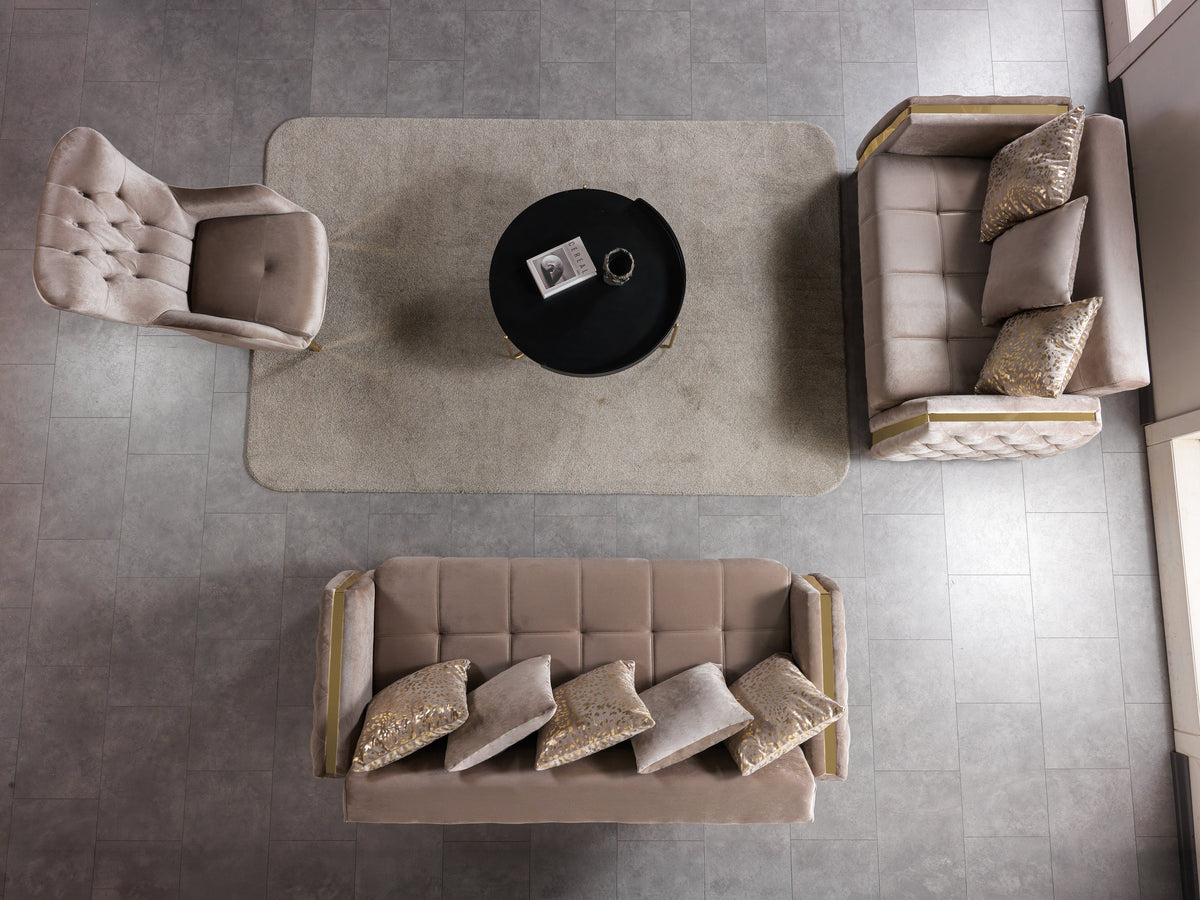 Florence Coffee Velvet Sofa & Loveseat