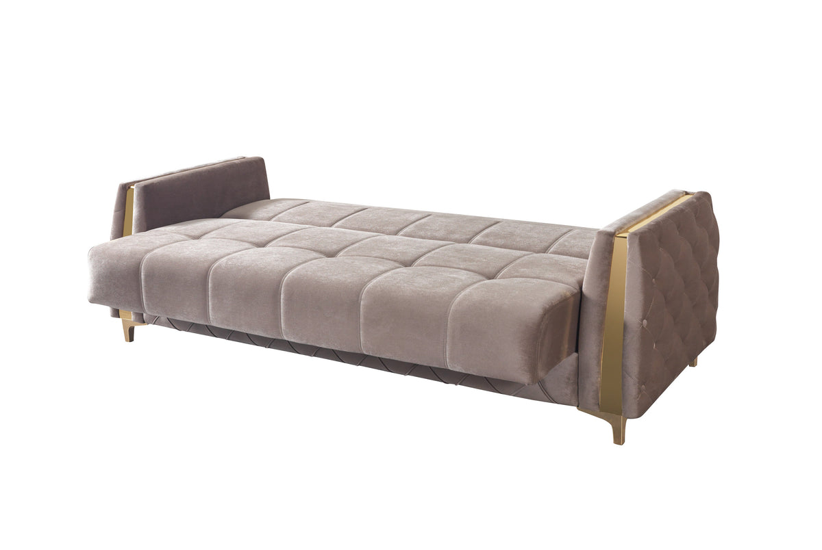 Florence Coffee Velvet Convertible Sofa