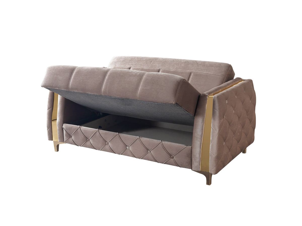 Florence Coffee Velvet Sofa & Loveseat