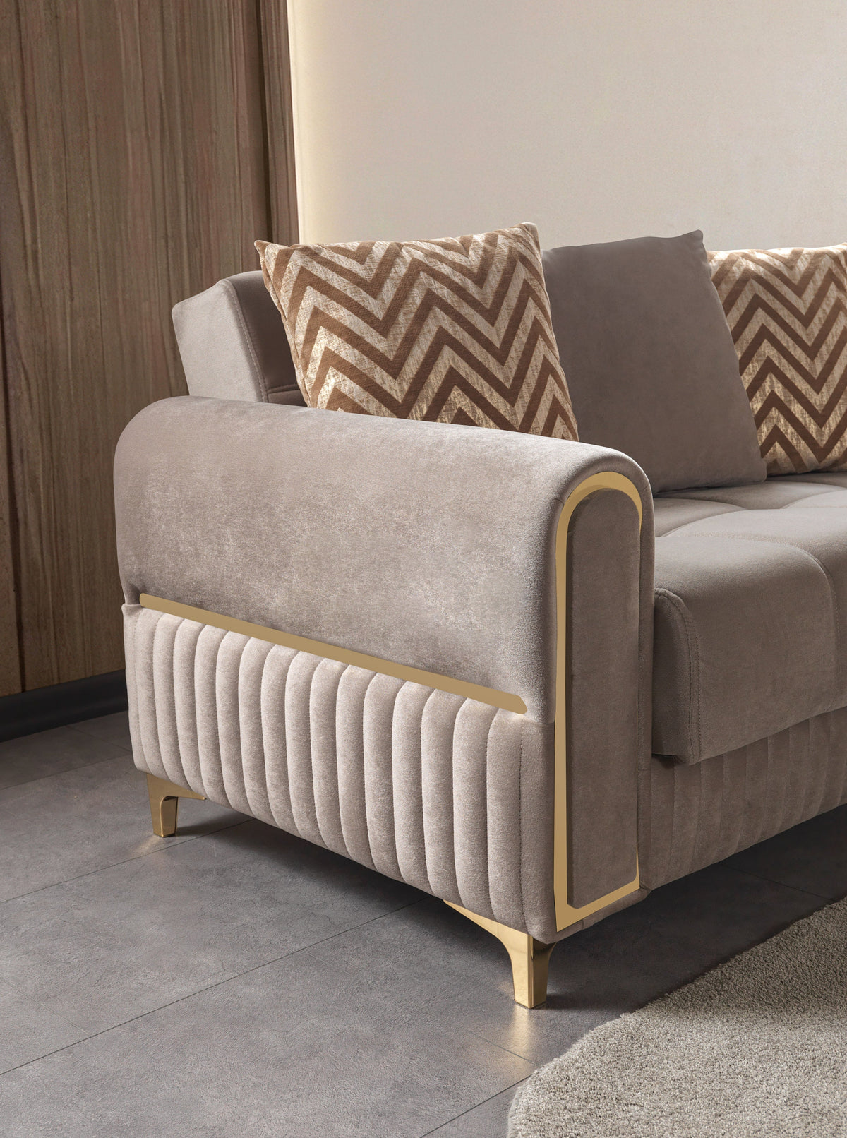 Sandra Coffee Velvet Loveseat