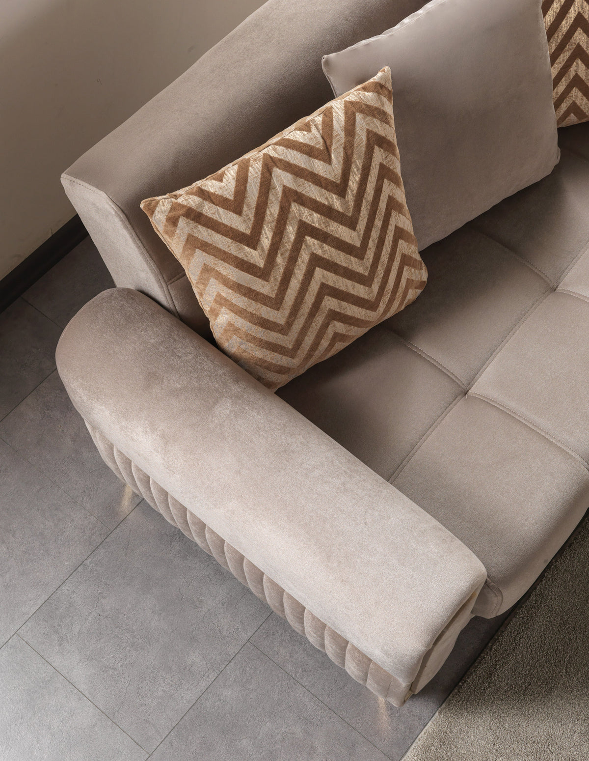 Sandra Coffee Velvet Convertible Sofa
