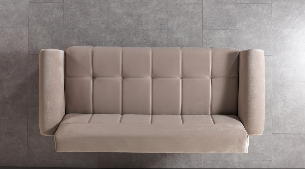 Sandra Coffee Velvet Convertible Sofa
