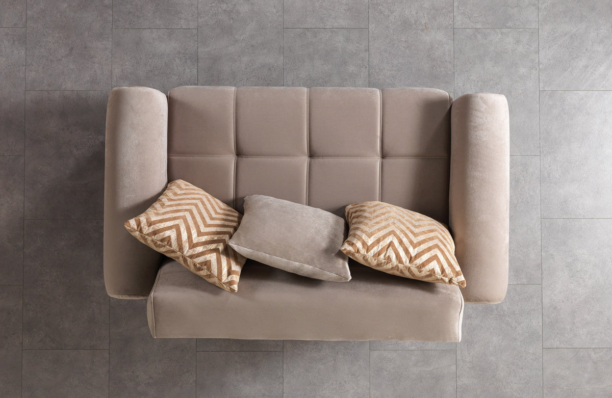 Sandra Coffee Velvet Loveseat