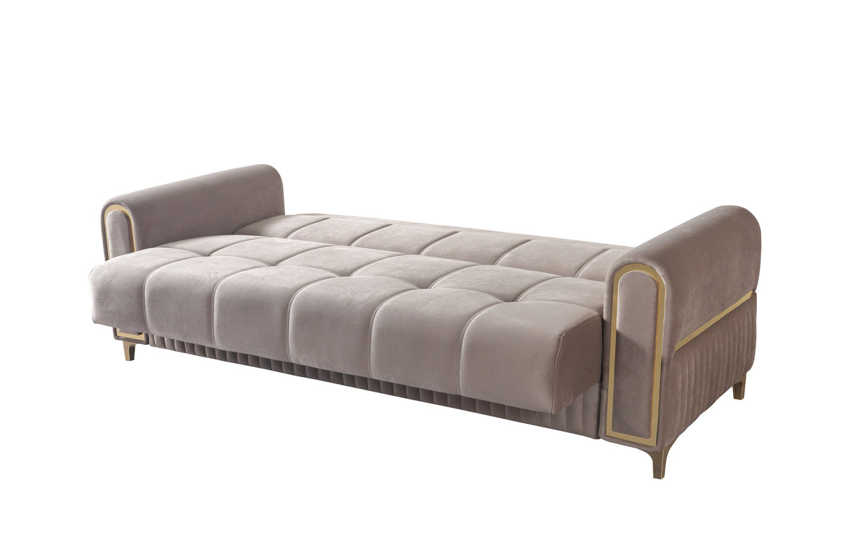 Sandra Coffee Velvet Convertible Sofa